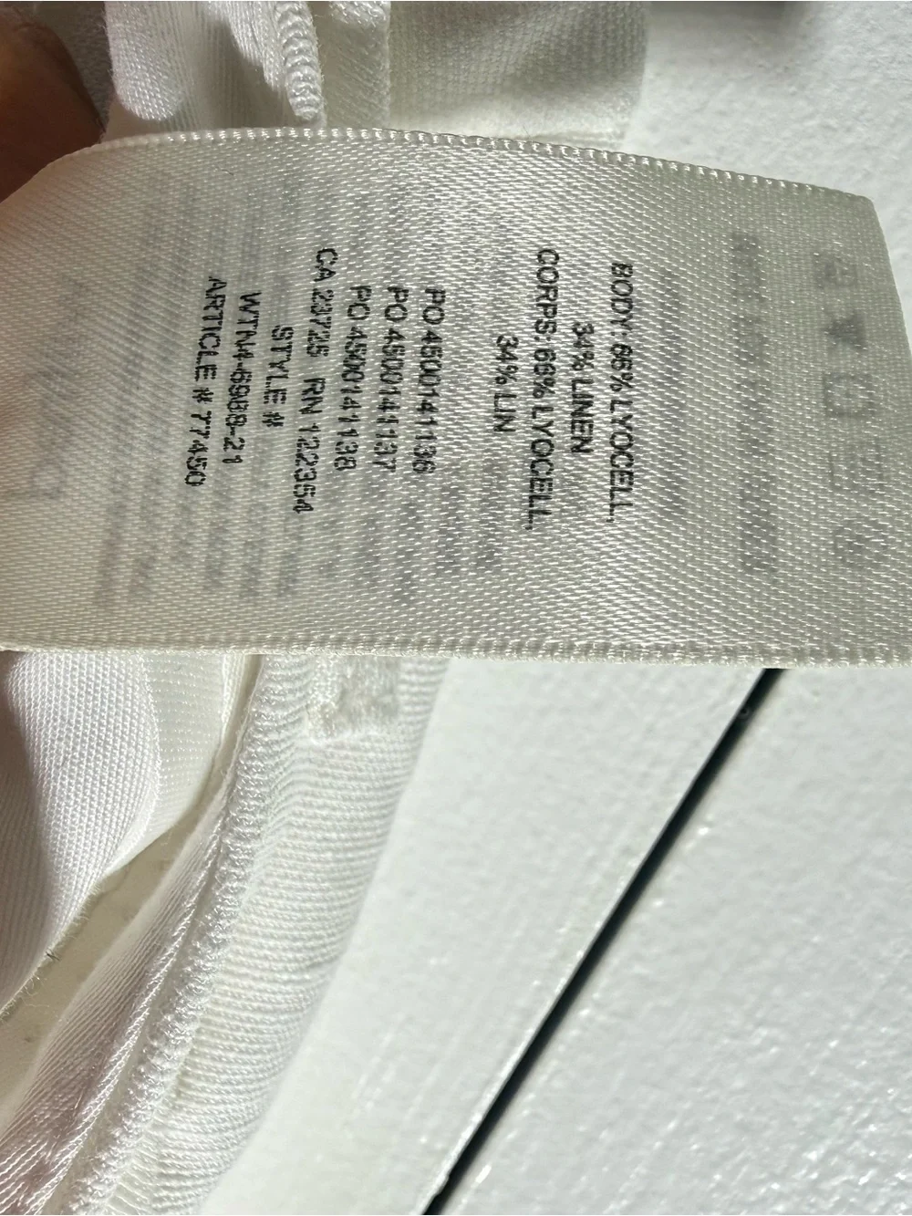 Wilfred Aritzia effortless pants white linen blend wide leg tailored trouser